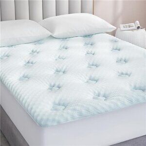 Queen Mattress Topper Viscose Derived from Bamboo, Memory Foam Pillow